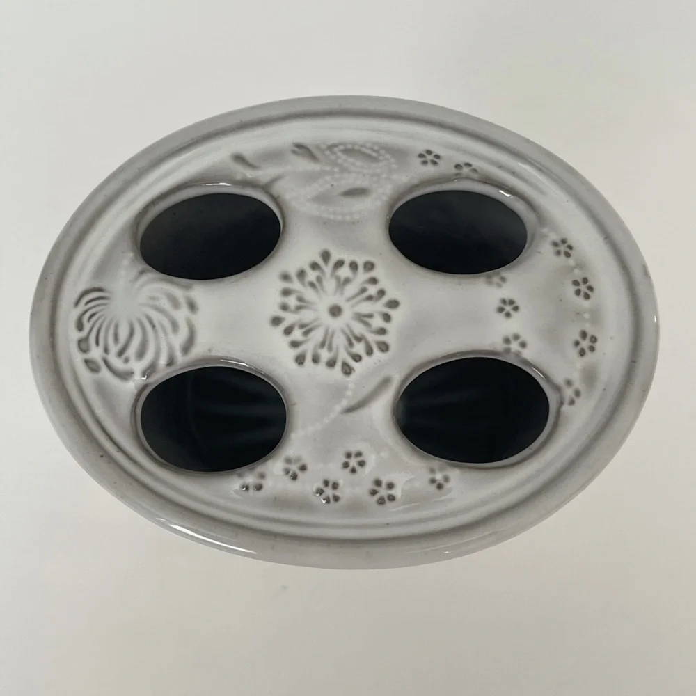 Ceramic Countertop Bathroom Set 2pc Toothbrush Holder with Tumbler